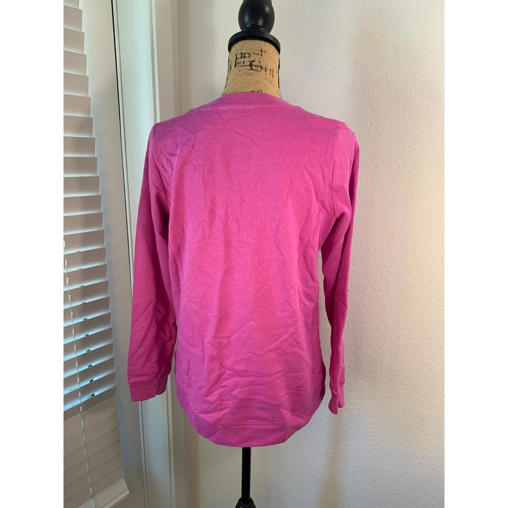 (L-303) AnyBody French Terry Crewneck Sweatshirt Wild Orchid XS Pink NWT QVC - Picture 4 of 10